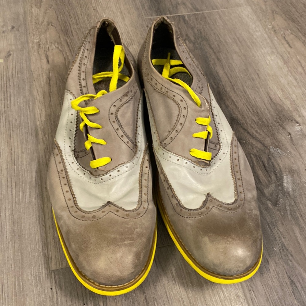 Vintage Grey and Yellow Dress Shoes